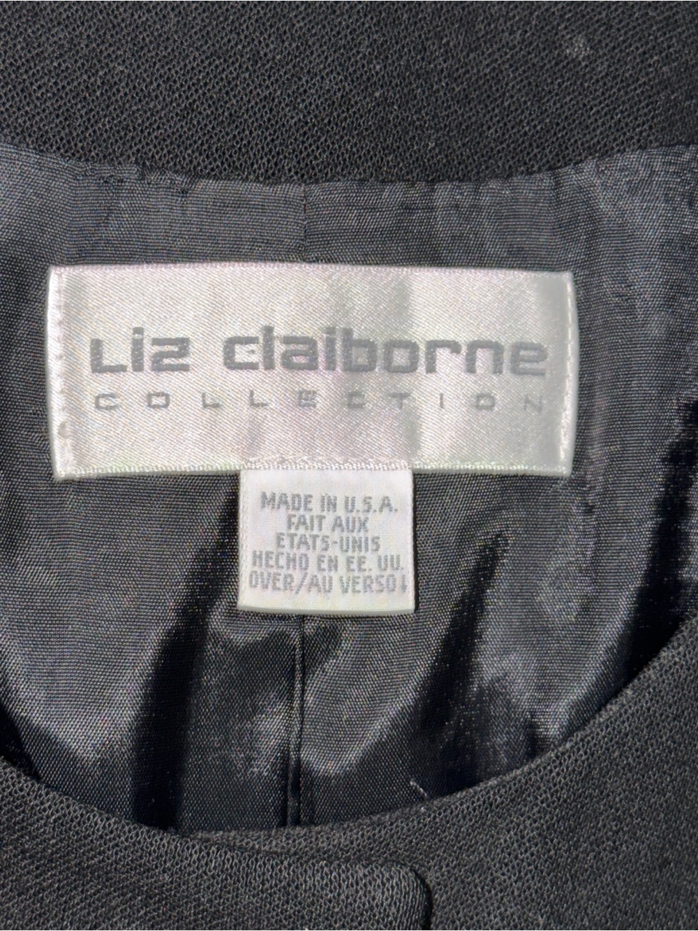 🤩Liz Claiborne Black Collarless Button blazer/ Jacket size 12 - Picture 6 of 8
